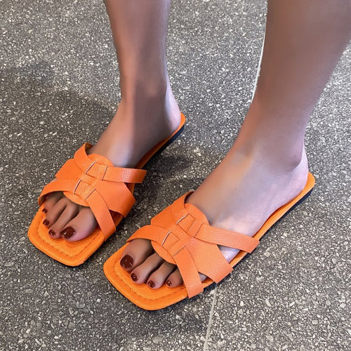 Damen stylische Riemchen-Pantoletten mit komfortabler Sohle EB