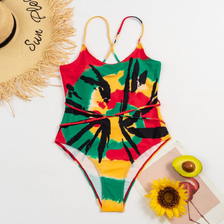 Damen Bunte Einteiler Badeanzug EB