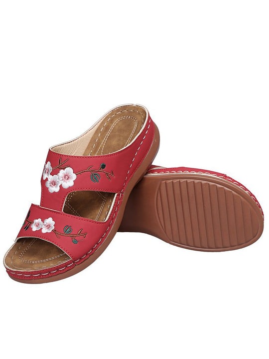 Damen Komfort-Sandalen mit floralem Design und rutschfester Sohle EB