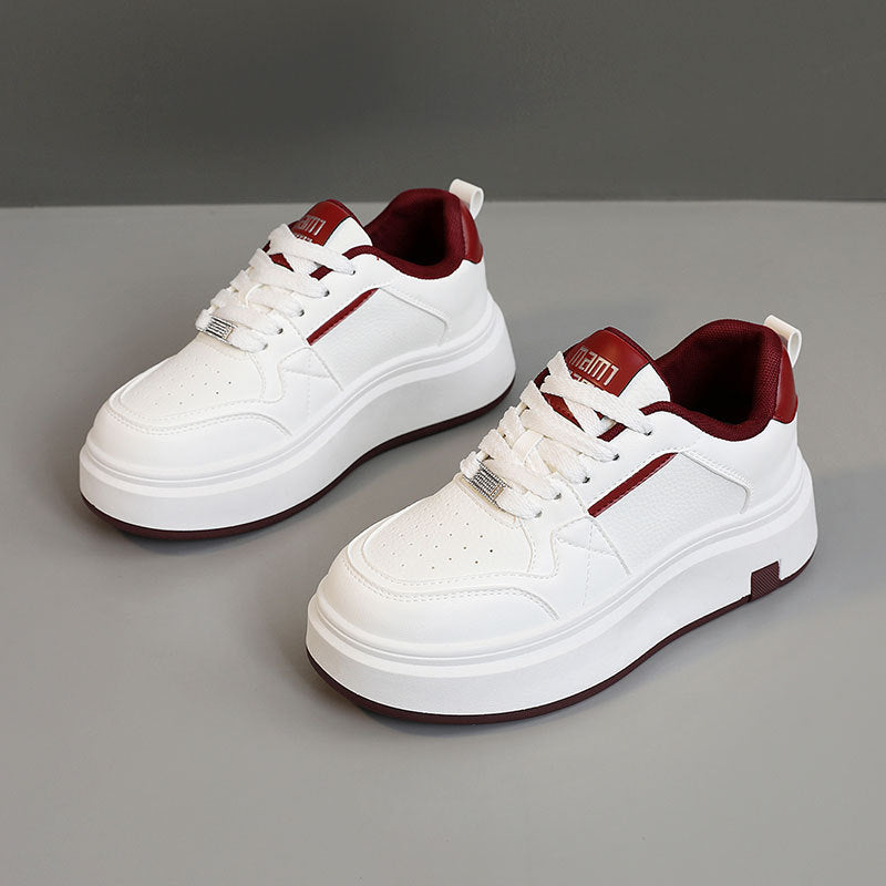 Damen modische Plateau Sneakers mit strukturiertem Obermaterial und komfortabler Dämpfung EB