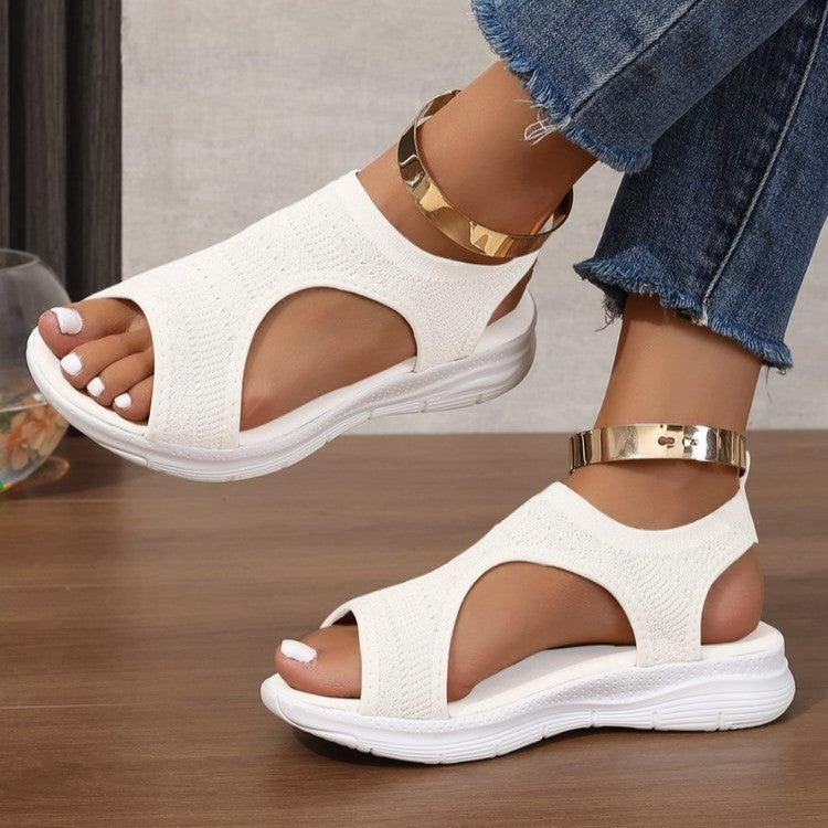 Damen Sportliche Strick-Sandalen mit atmungsaktivem Obermaterial und dämpfender Laufsohle EB