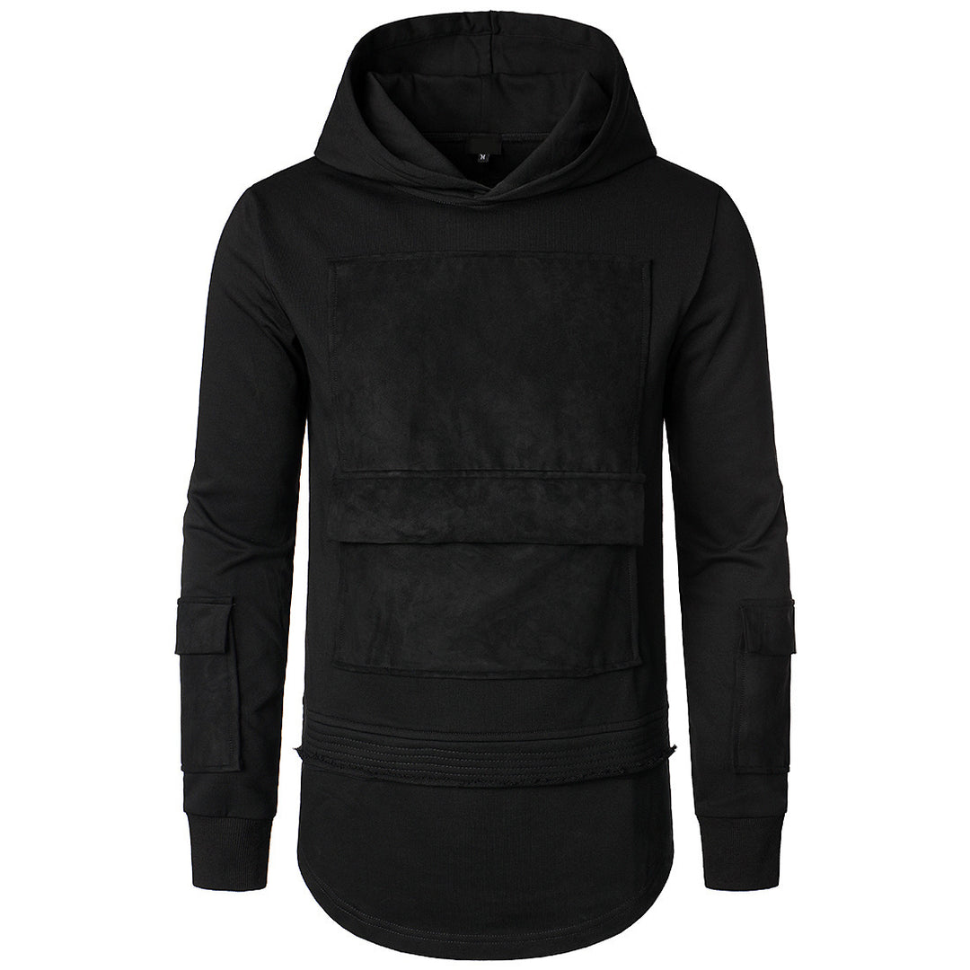 Herren modischer Hoodie mit integrierten Taschen und einzigartigem Design EB