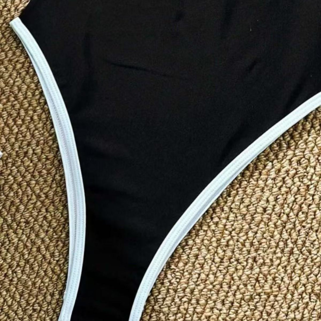 Damen Einteiler Badeanzug mit modischem Bustier und verstellbaren Trägern EB
