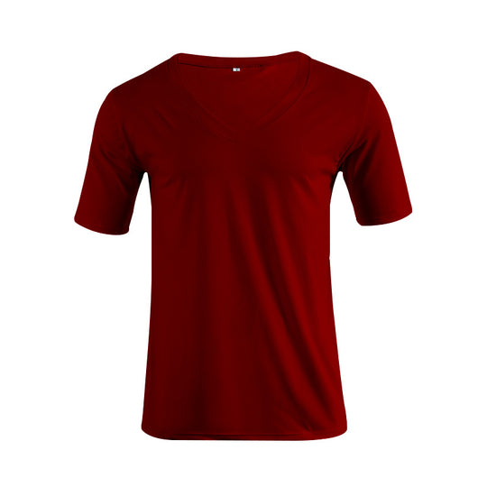 Herren nan V-Ausschnitt T‑Shirt aus feinem Jersey mit schmaler Silhouette und flachen Nähten EB