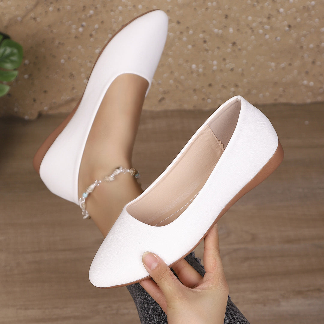 Damen Ballerinas aus weichem Leder mit elegantem Schalen-Ausschnitt EB