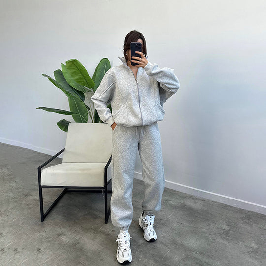 Damen lässiger Zweiteiler mit oversized Hoodie und Jogginghose EB