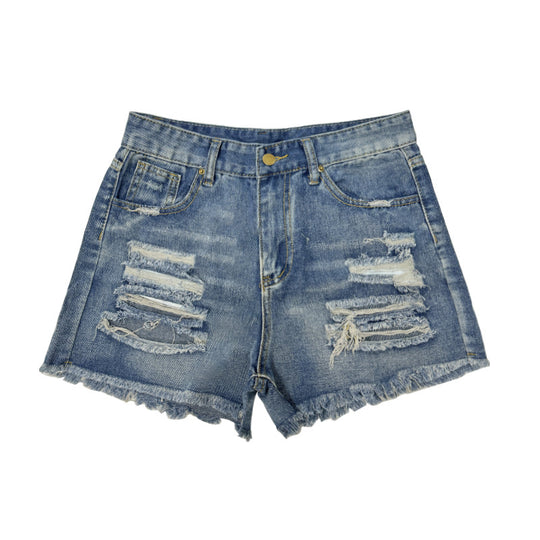 Damen Destroyed Denim Shorts EB