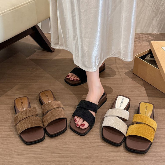 Damen Bequeme Strandpantoletten mit stilvollem Design und rutschfester Sohle EB