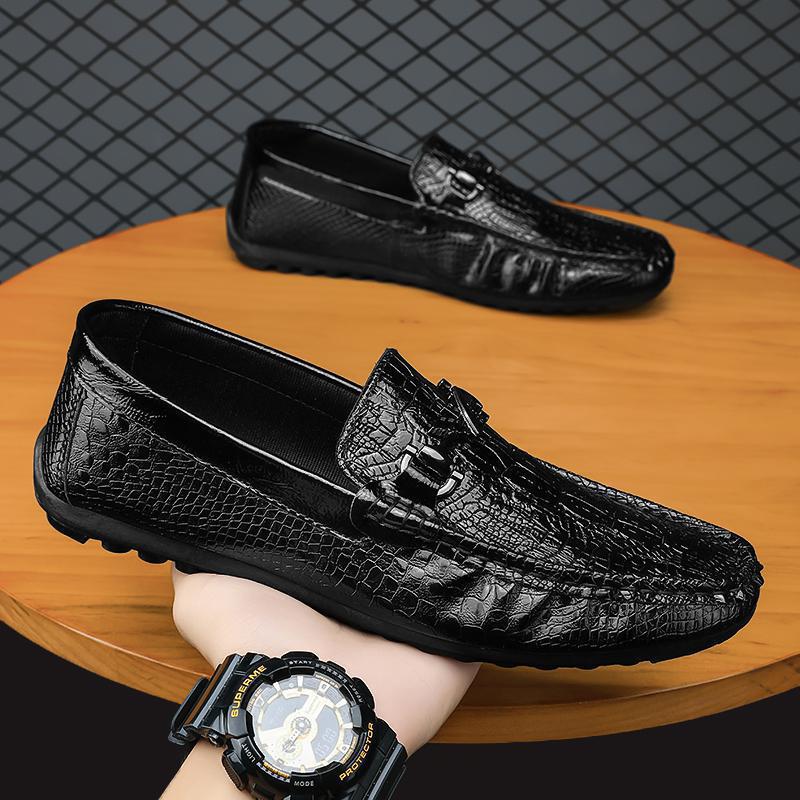 Herren Mokassins im eleganten Krokodilleder-Look EB