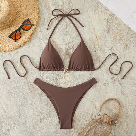 Damen Triangel-Bikini mit modischem Stern-Detail EB