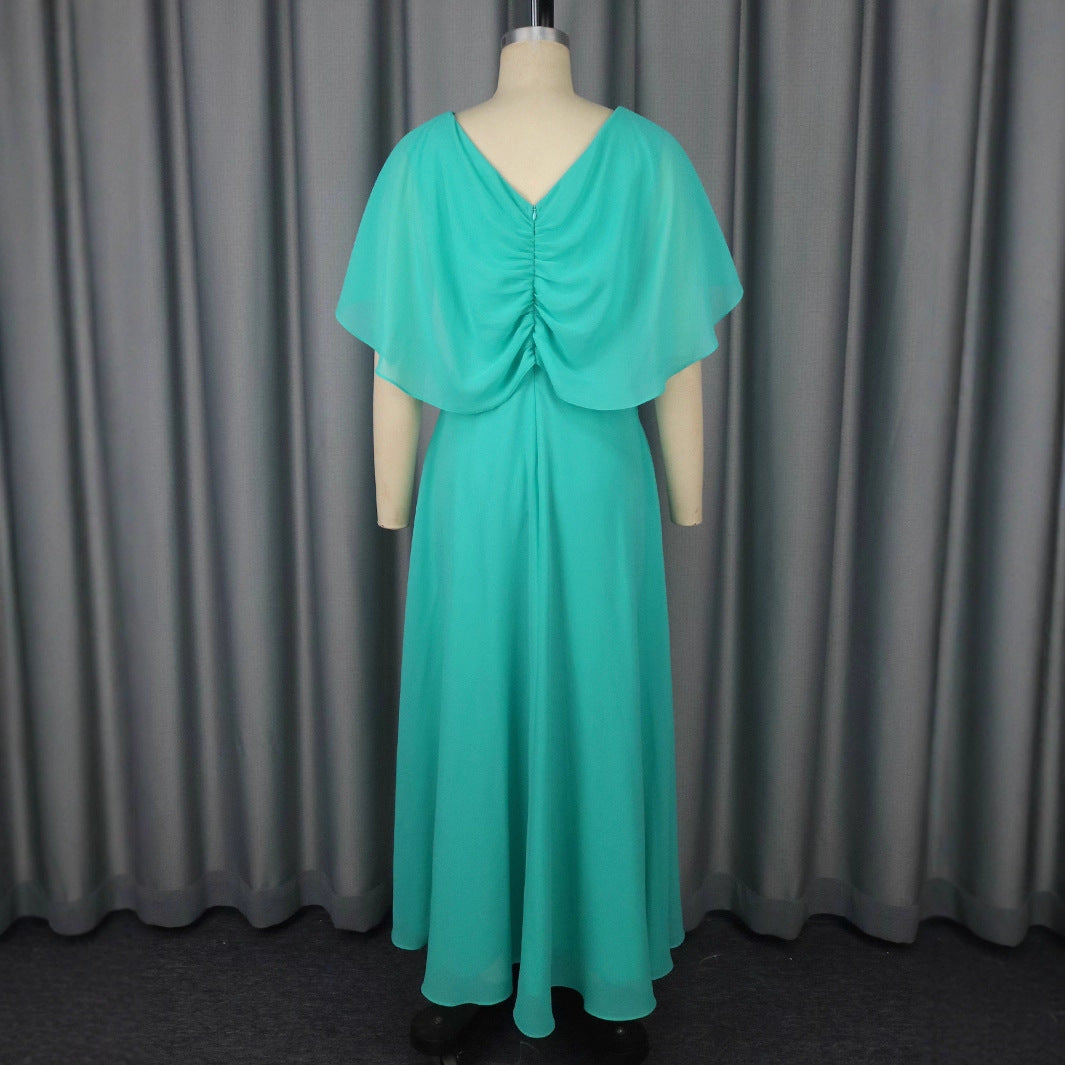 Damen elegantes Maxikleid mit Blütenapplikationen EB