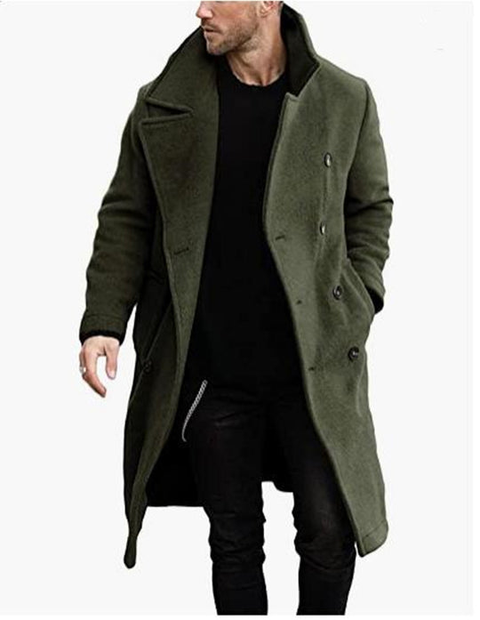 Herren Wollmantel im modernen Doppelknebel-Look EB