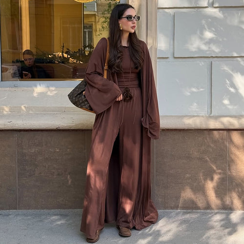 Damen weiter geschnittenes Jumpsuit-Set mit lässigen Ärmeln EB