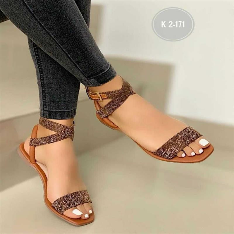 Damen Riemensandalen mit verstellbarem Kreuzriemen und funkelnden Akzenten EB