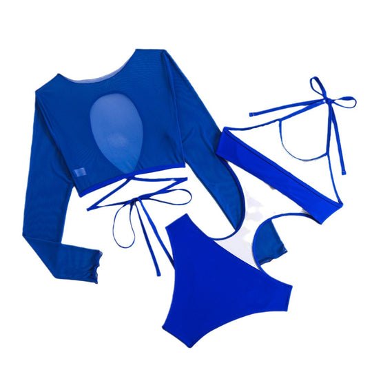 Damen Sportliches Tankini-Set mit transparentem Oberteil und modischem Schnitt EB