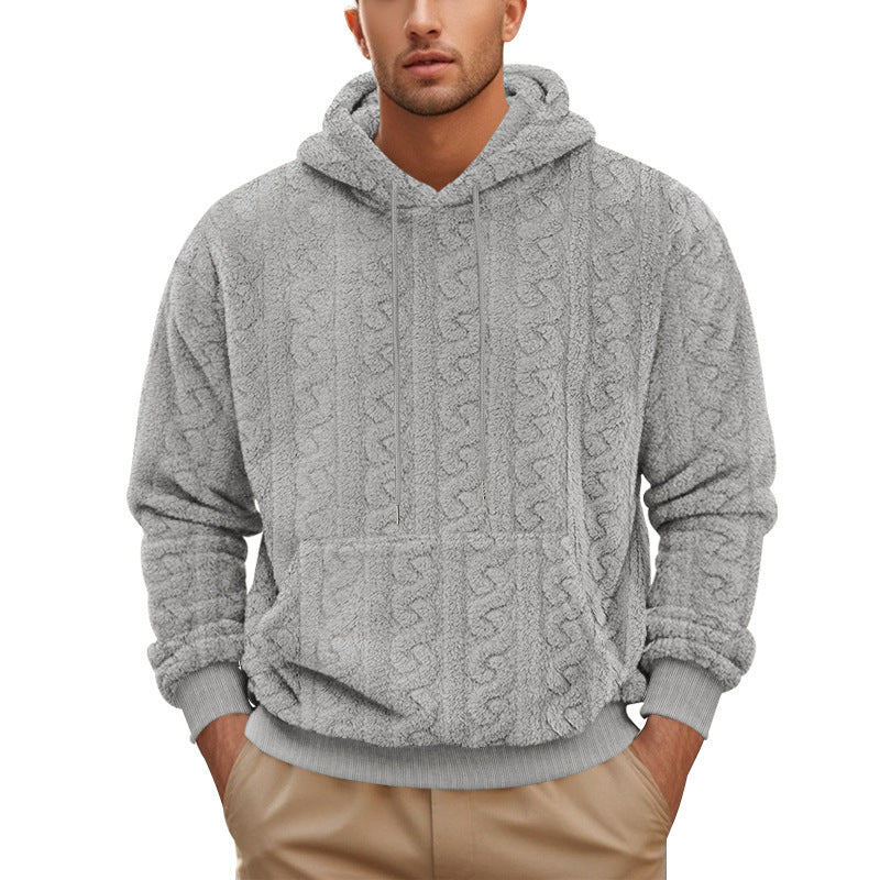 Herren Kuscheliger Hoodie mit innovativer Teddy-Optik und praktischen Eingrifftaschen EB