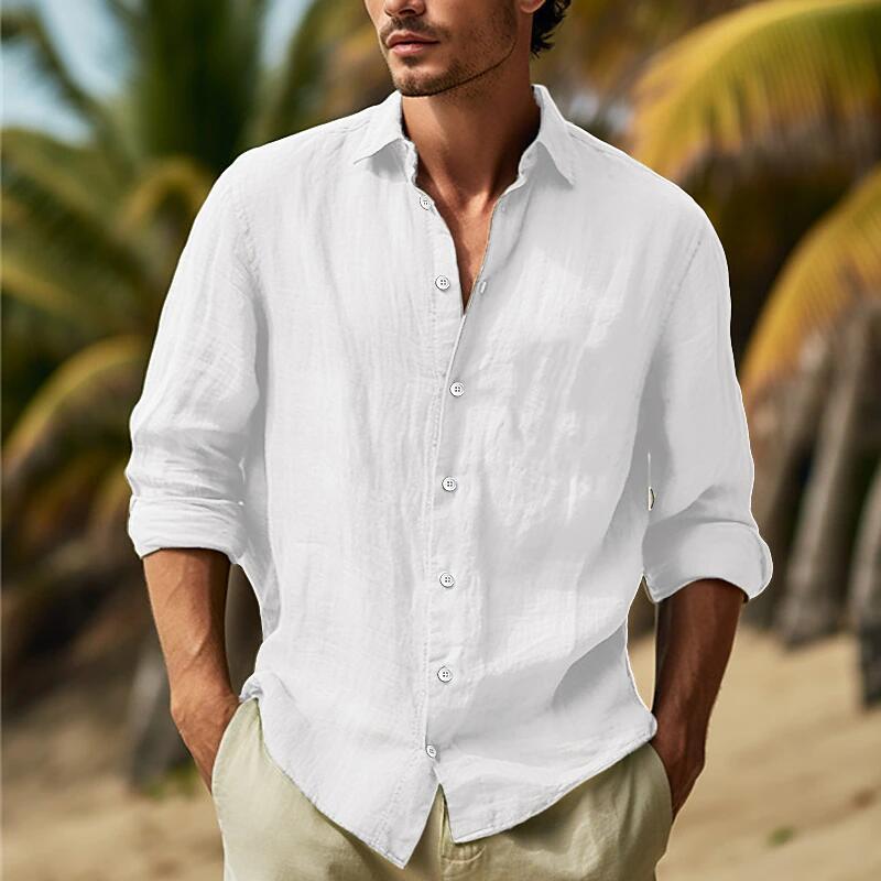 Herren hemd mit luftiger Passform und eleganter Knopfleiste EB