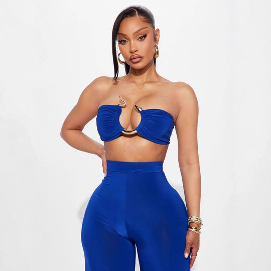 Damen Cut-Out Oberteil mit high-waisted Hose EB