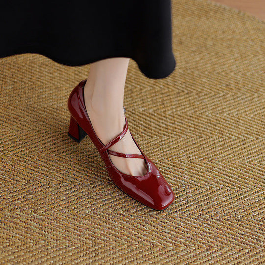 Damen Mary Jane Pumps mit elegantem Tiermuster und bequemem Blockabsatz EB