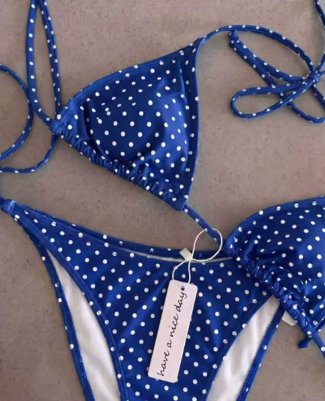 Damen Triangel-Bikini mit punktemuster EB
