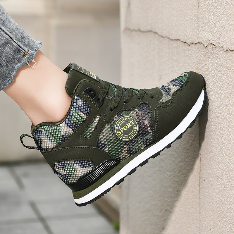 Damen Sportliche High-Top Sneakers mit camouflierter Oberflächenstruktur EB