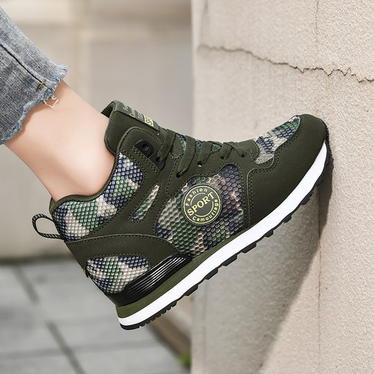 Damen Sportliche High-Top Sneakers mit camouflierter Oberflächenstruktur EB