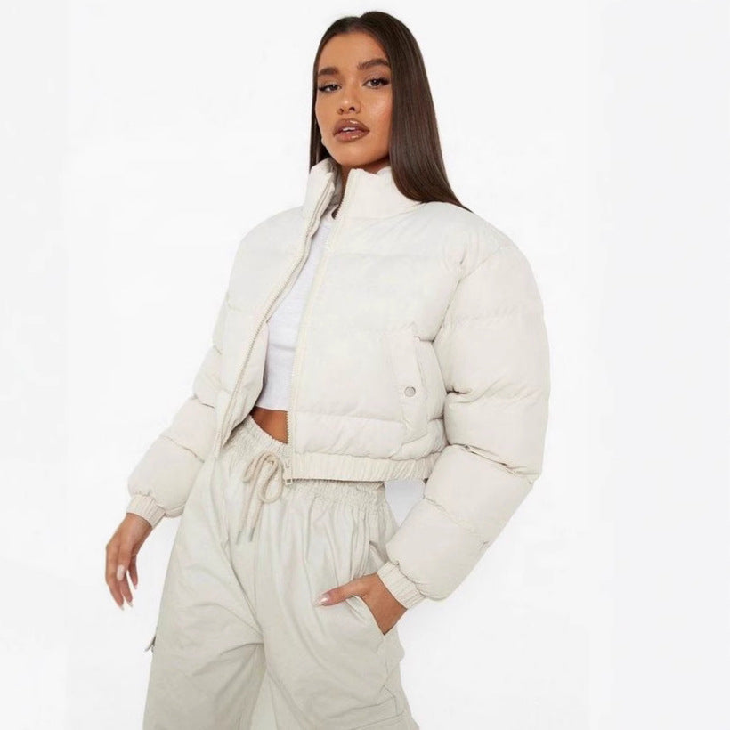 Damen gesteppte Winterjacke mit Kapuze EB