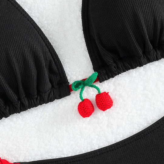 Damen Triangel-Bikini mit verspielten Krawatten und fruchtigem Detail EB