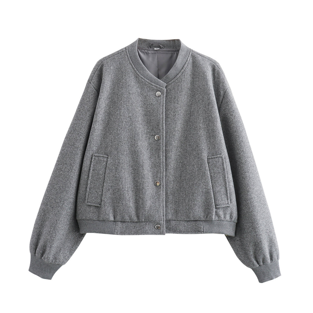 Damen lässige Oversize-Jacke mit Knopfverschluss EB