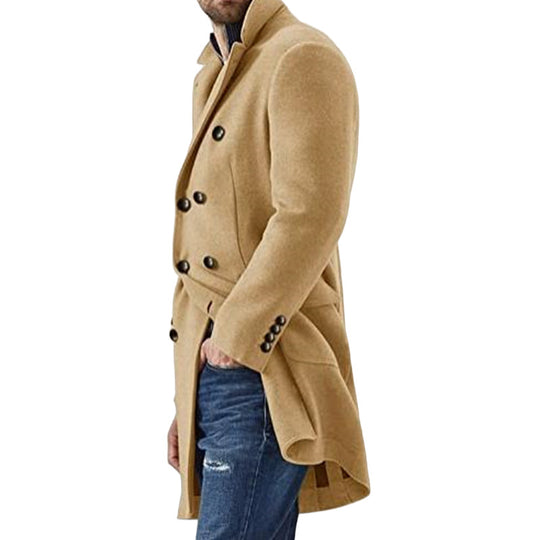 Herren Doppeltuchmantel mit klassischem Schnitt und modischen Details EB
