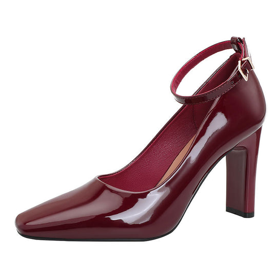 Damen Hochwertige Slingback-Pumps mit elegantem Blockabsatz und modischem Riemen EB