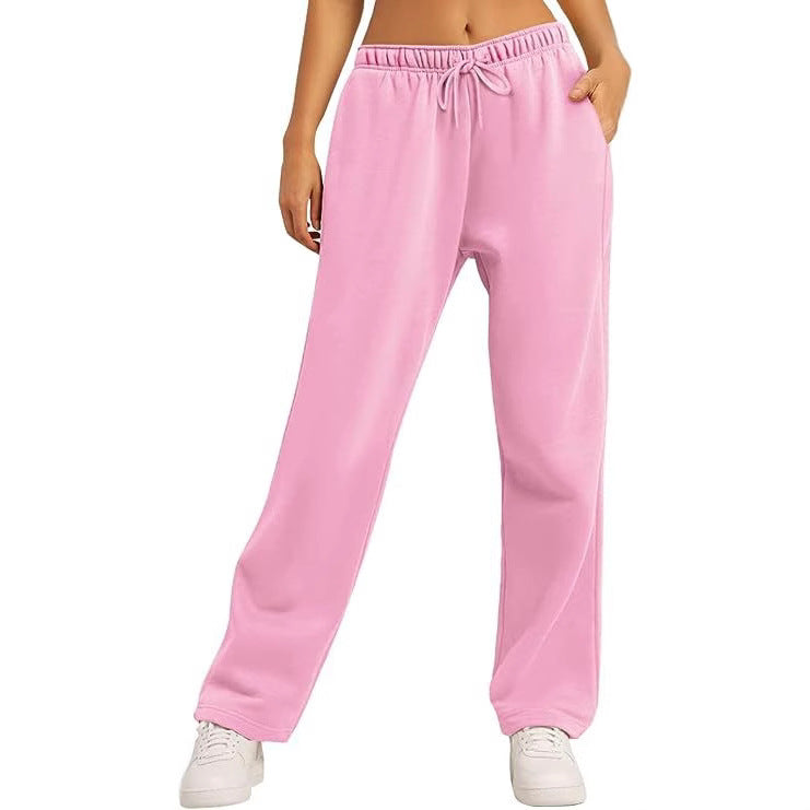 Damen bequeme Sporthose mit elastischem Bund und praktischen Taschen EB