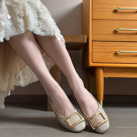Damen Ballerinas mit modischer Schnallenverzierung und komfortablem Fußbett EB