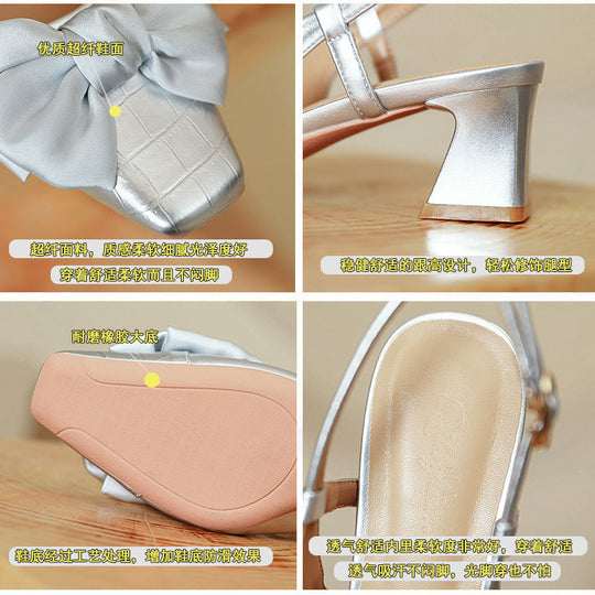 Damen Slingback-Pumps mit Schleife EB