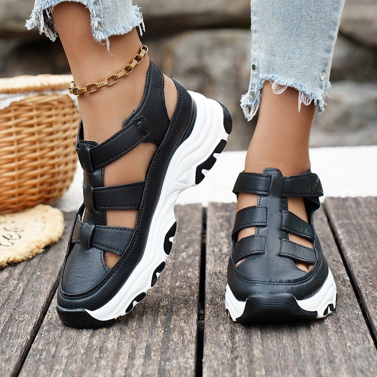 Damen Sportliche Sandalen mit verstellbaren Riemen und stoßdämpfender Sohle EB