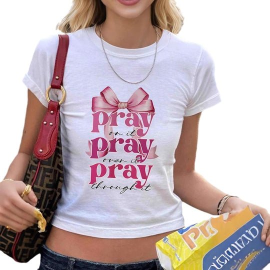 Damen ärmelloses T-Shirt mit inspirierendem Spruch und verspieltem Schleifenmotiv EB