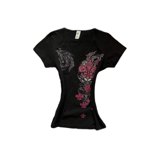Damen T-Shirt mit einzigartigem floralem Design EB