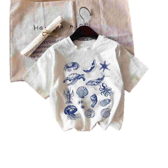 Damen T-Shirt mit maritimem Motiv und kreativer Grafik EB