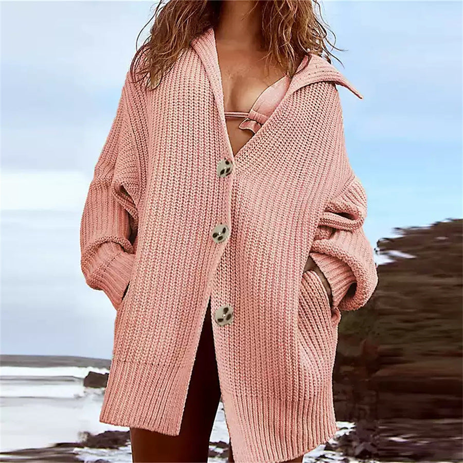 Damen Strickjacke mit eleganter Knopfakzentuierung und lässigem Schnitt EB