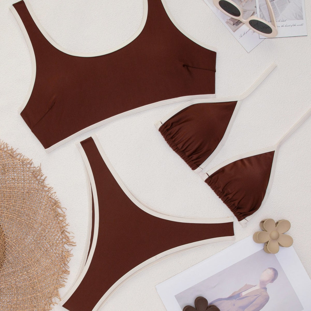 Damen Triangel-Bikini-Set mit verstellbaren Bindebändern EB