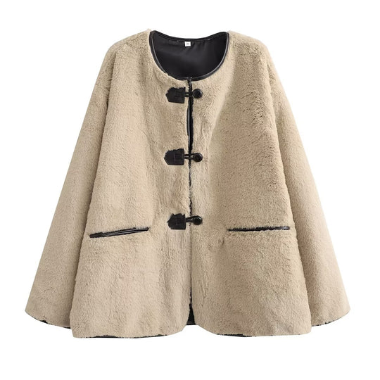 Damen Oversized Teddyjacke EB