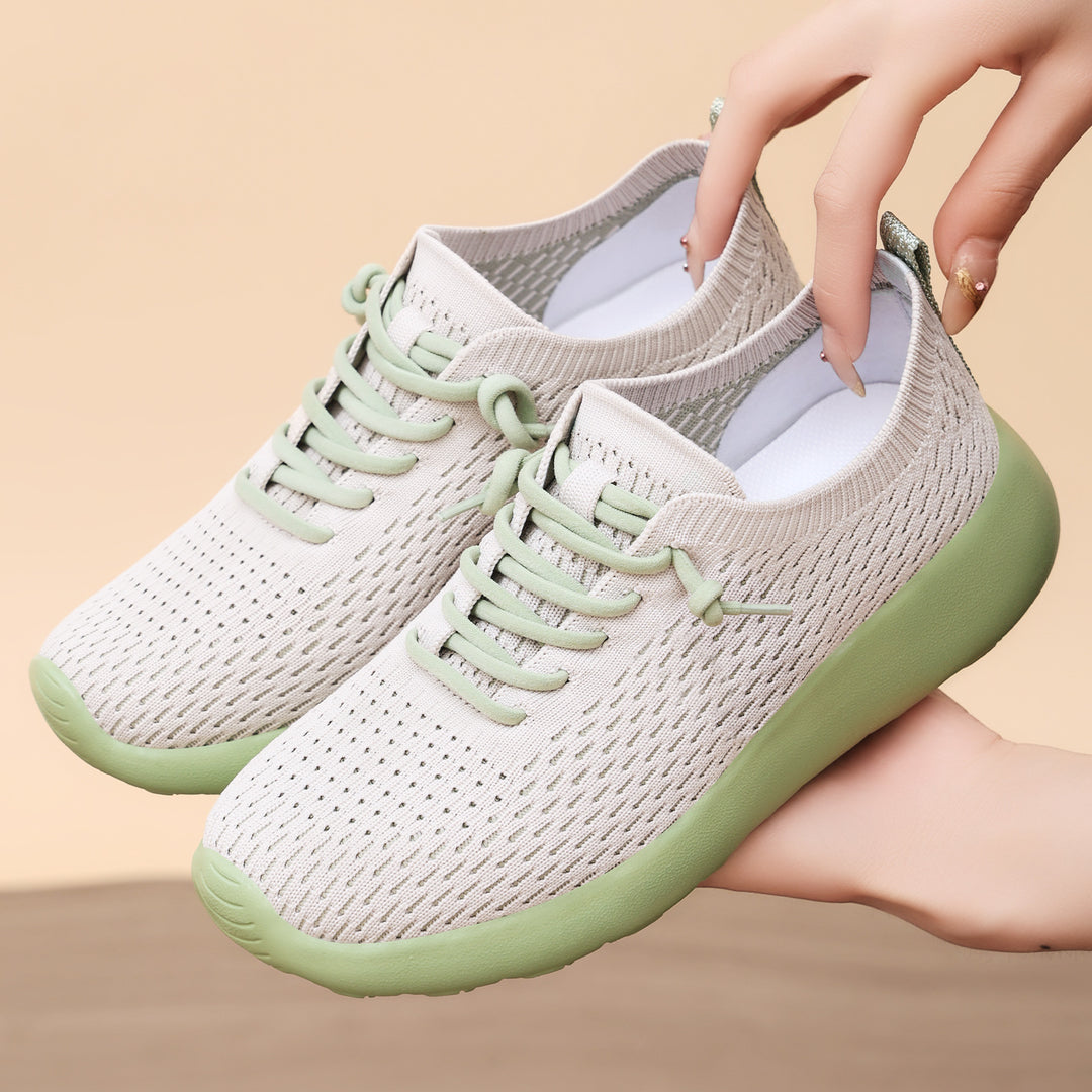 Damen Leichte und flexible Strick-Sneaker mit rutschfester Sohle EB