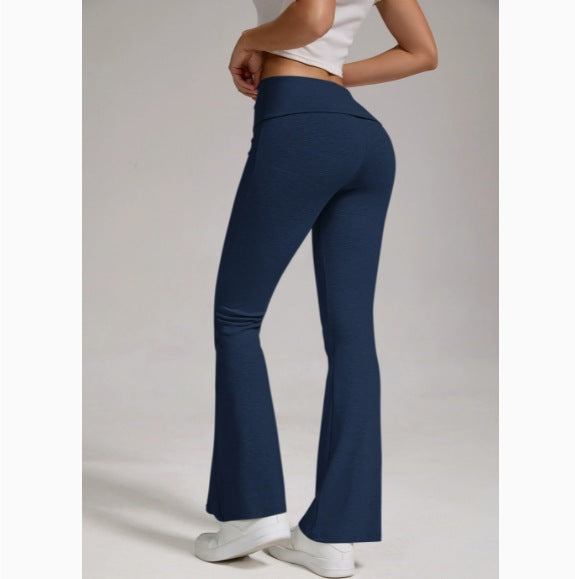 Damen nan hochgeschnittene Stretch-Flare-Yogahose mit formendem Bund EB