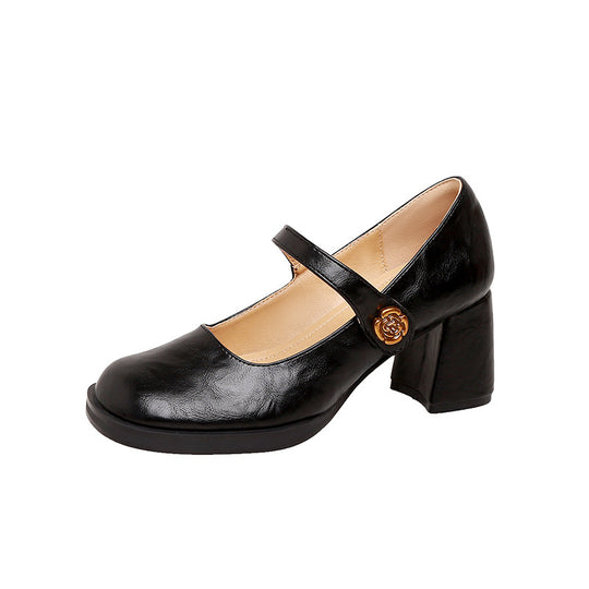 Damen modische Mary Jane Pumps mit komfortablem Blockabsatz EB