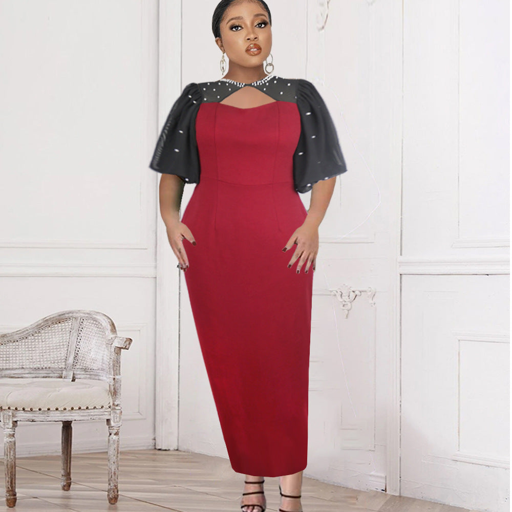 Damen Kleid mit eleganten transparenten Ärmeln EB