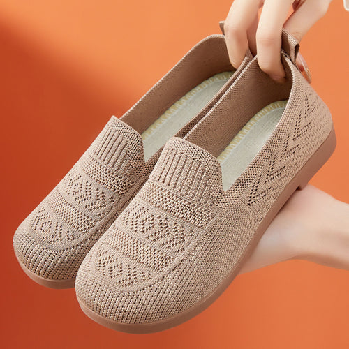 Damen Bequeme Slip-On Schuhe mit atmungsaktivem Netzwerkdesign EB