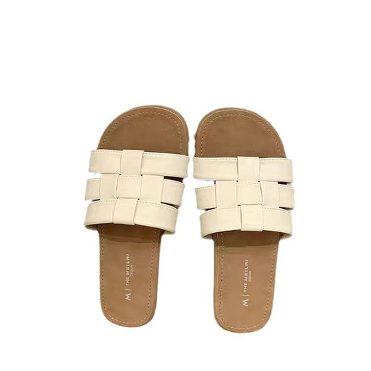 Damen bequeme Pantoletten mit glänzenden Riemen EB