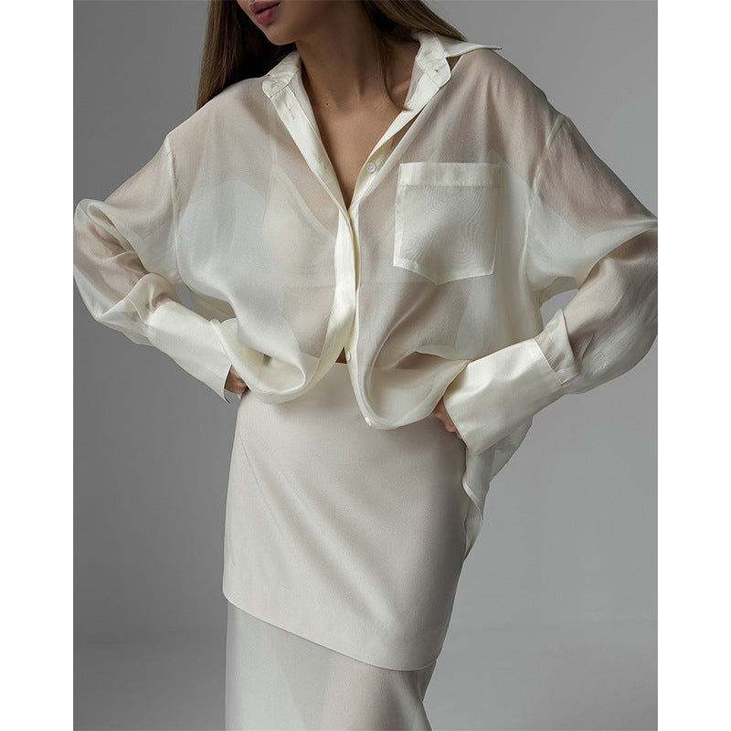 Damen lässige und luftige Hemdbluse EB