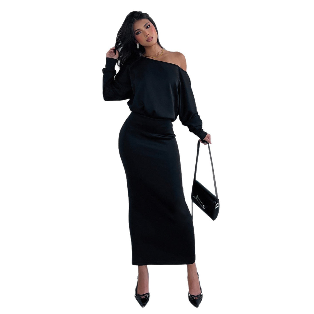 Damen nan figurbetontes Midikleid mit Fledermausärmeln und taillierter Passe EB
