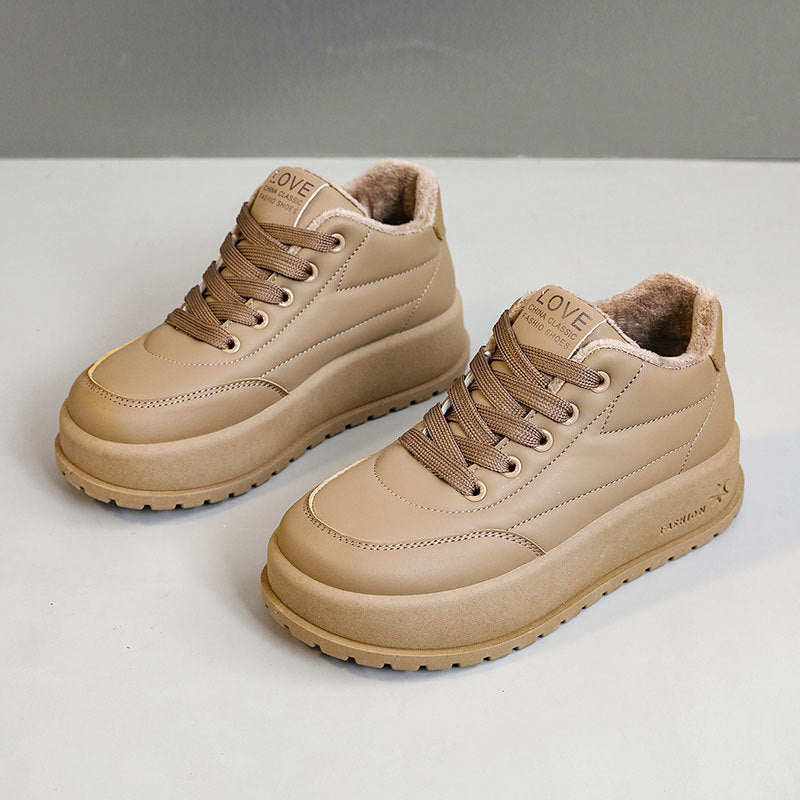 Damen Plateau Sneakers mit Innenfutter und rutschfester Sohle EB